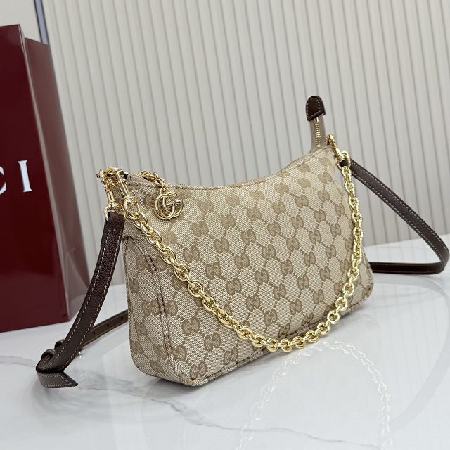 GG original canvas lady lunetta chain small shoulder bag A0034B sand