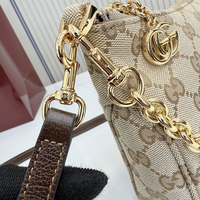 GG original canvas lady lunetta chain small shoulder bag A0034B sand