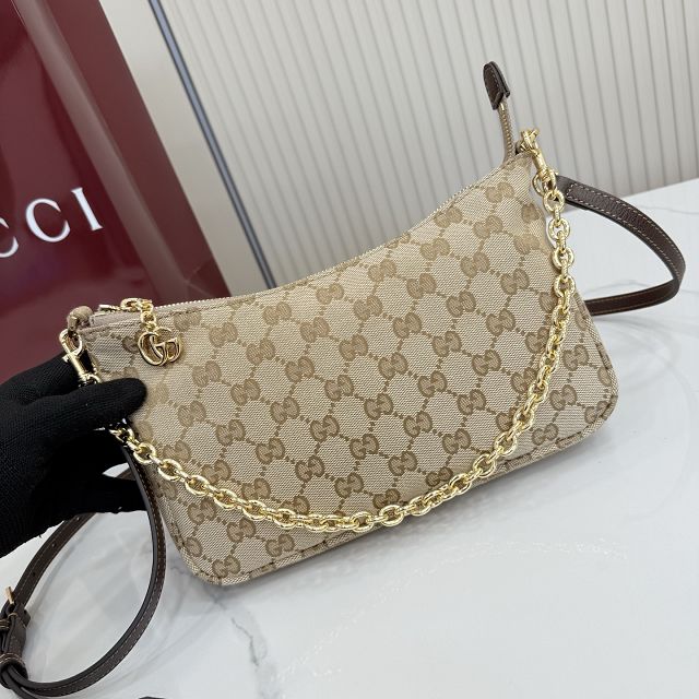 GG original canvas lady lunetta chain small shoulder bag A0034B sand