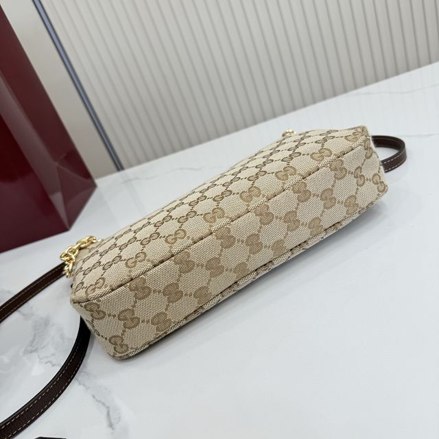 GG original canvas lady lunetta chain small shoulder bag A0034B sand