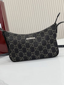 GG original denim lunetta small shoulder bag 874743 black