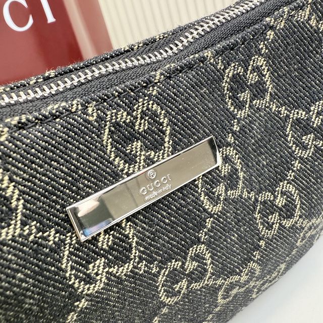 GG original denim lunetta small shoulder bag 874743 black