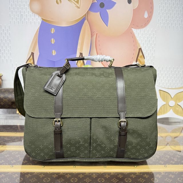 Louis vuitton original denim saumur GM M42313 green