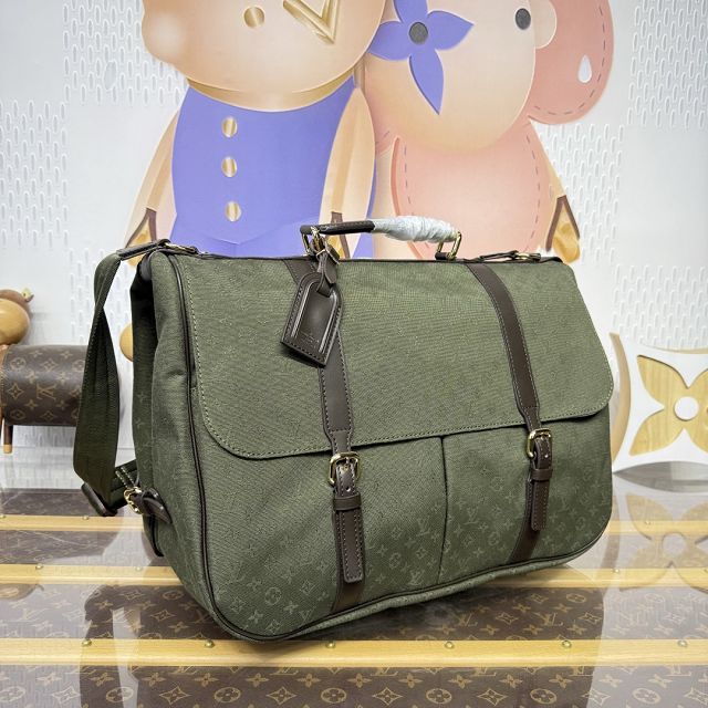 Louis vuitton original denim saumur GM M42313 green