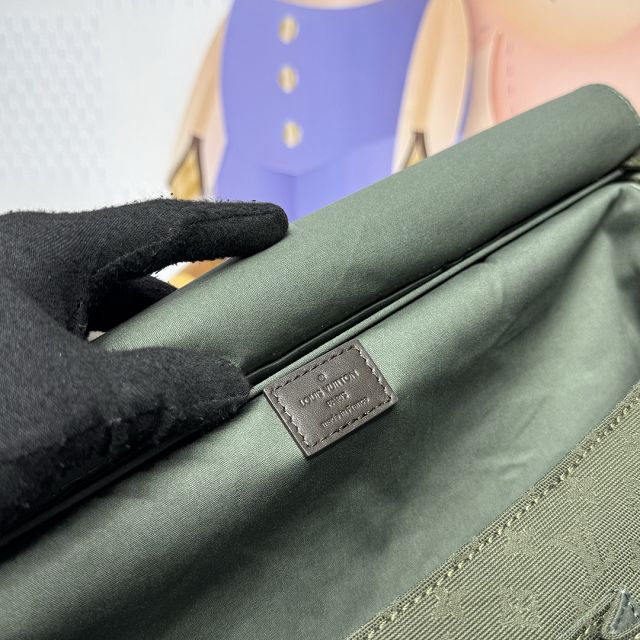 Louis vuitton original denim saumur GM M42313 green