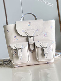 Louis vuitton original calfskin backpack M2A375 white&purple