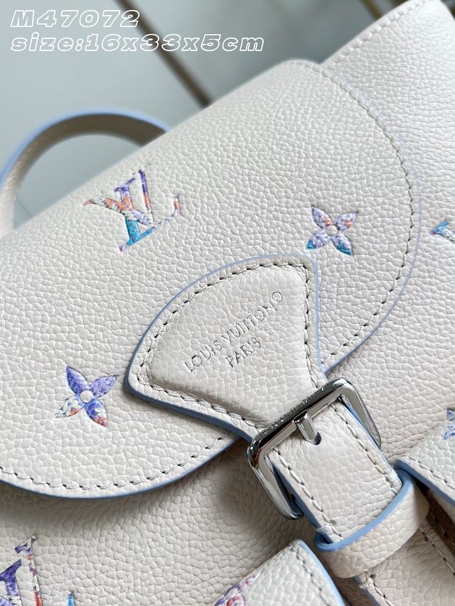 Louis vuitton original calfskin backpack M2A375 white&purple