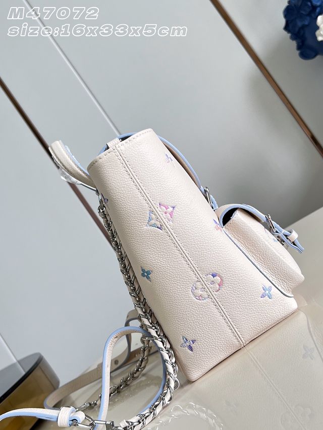 Louis vuitton original calfskin backpack M2A375 white&purple