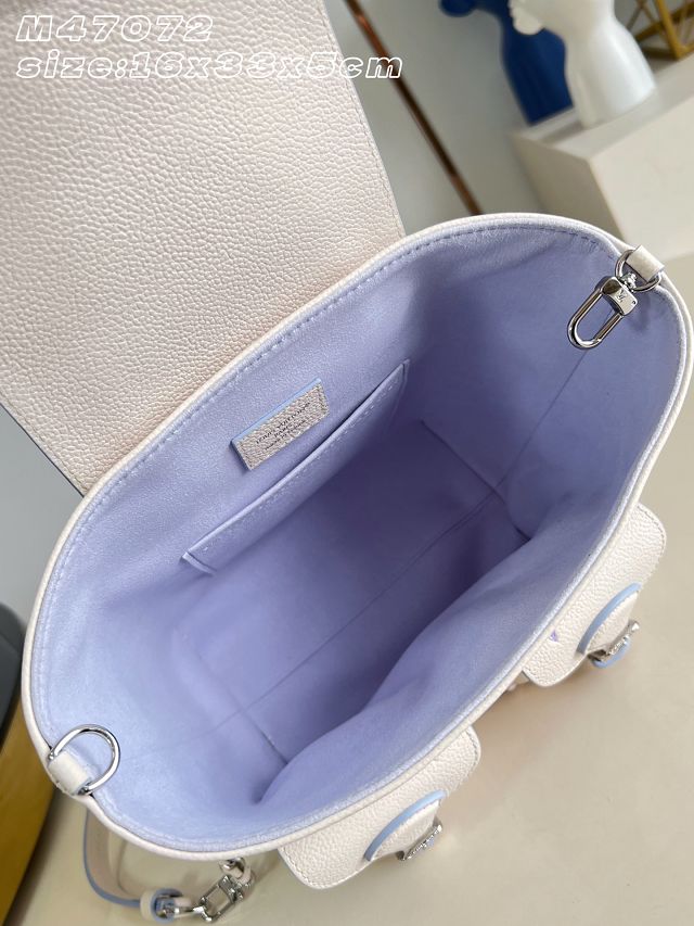 Louis vuitton original calfskin backpack M2A375 white&purple