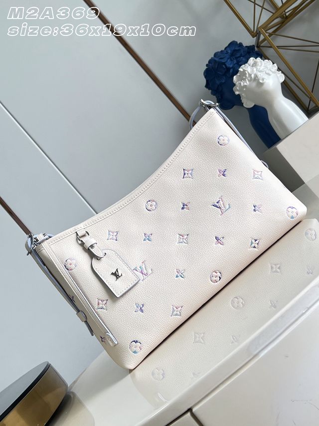 Louis vuitton original calfskin carryall east west M2A369 white&purple