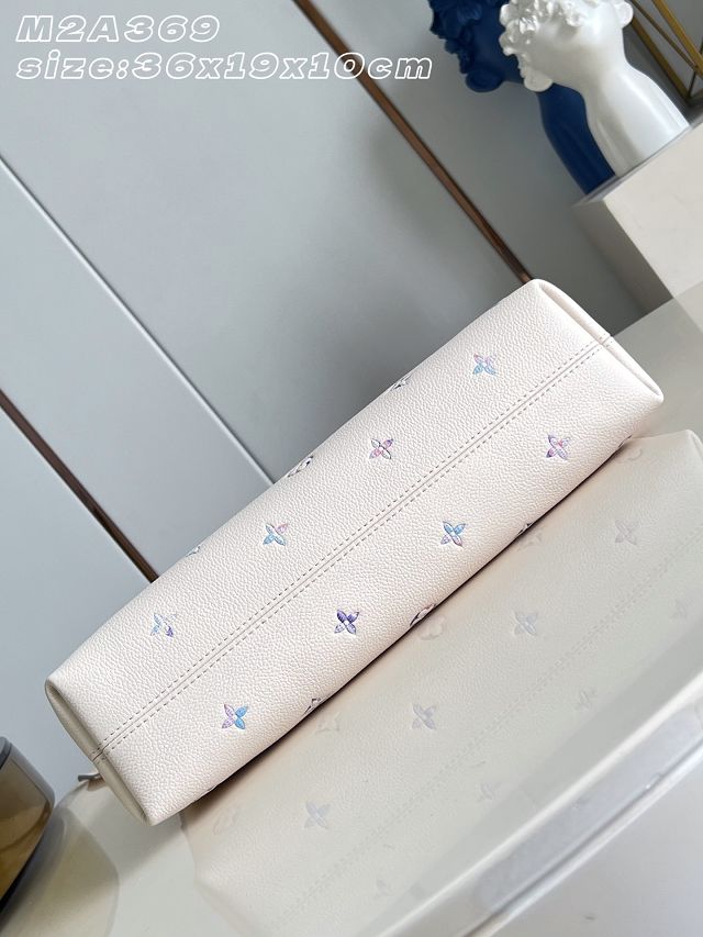 Louis vuitton original calfskin carryall east west M2A369 white&purple