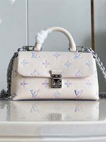 Louis vuitton original calfskin nano madeleine bag M2A374 white&purple
