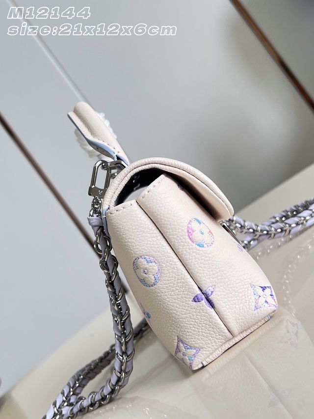 Louis vuitton original calfskin nano madeleine bag M2A374 white&purple