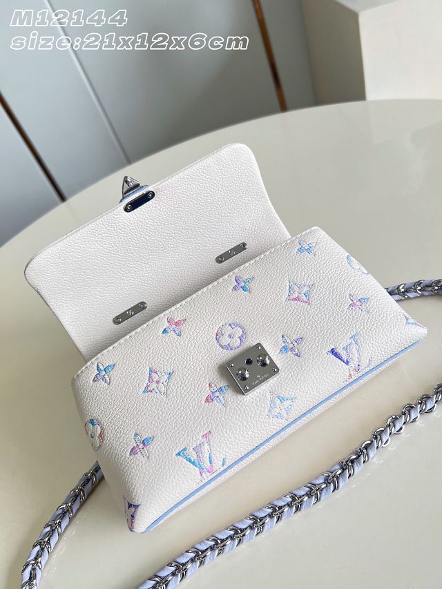 Louis vuitton original calfskin nano madeleine bag M2A374 white&purple