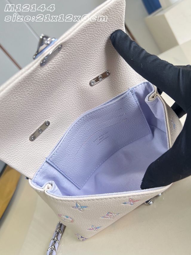 Louis vuitton original calfskin nano madeleine bag M2A374 white&purple