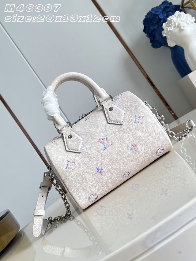 Louis vuitton original calfskin speedy 20 M2A099 white&purple