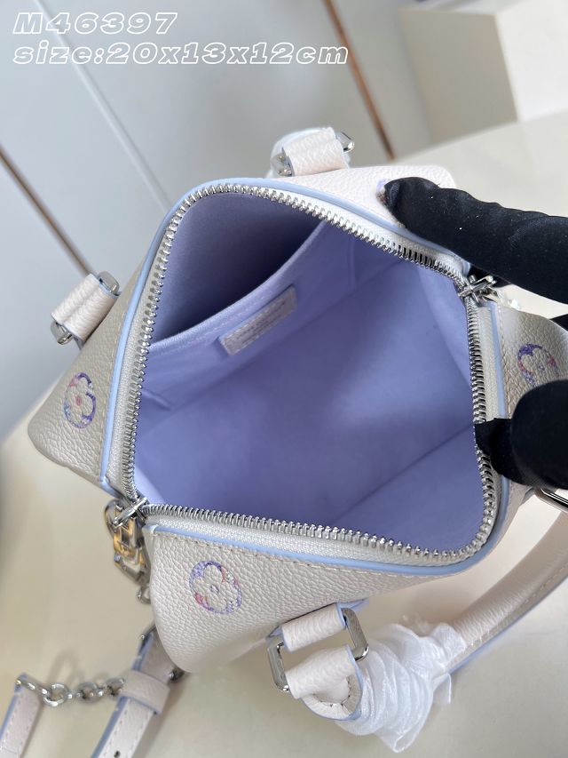 Louis vuitton original calfskin speedy 20 M2A099 white&purple