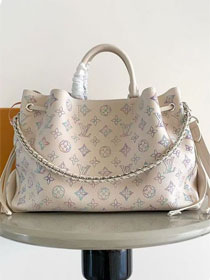 Louis vuitton original mahina leather bella tote bag M2A169 white&purple