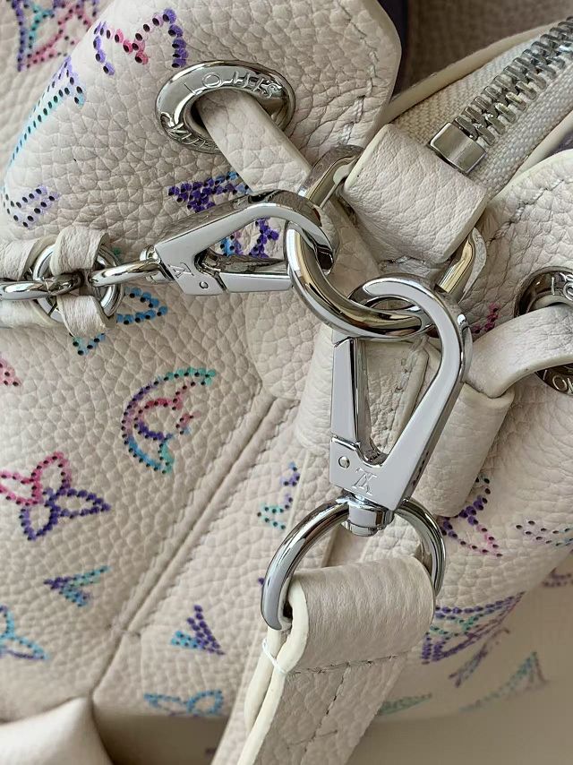 Louis vuitton original mahina leather bella tote bag M2A169 white&purple