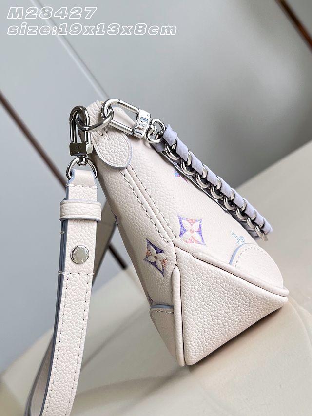 Louis vuitton original calfskin nano boulogne bag M29779 white&purple