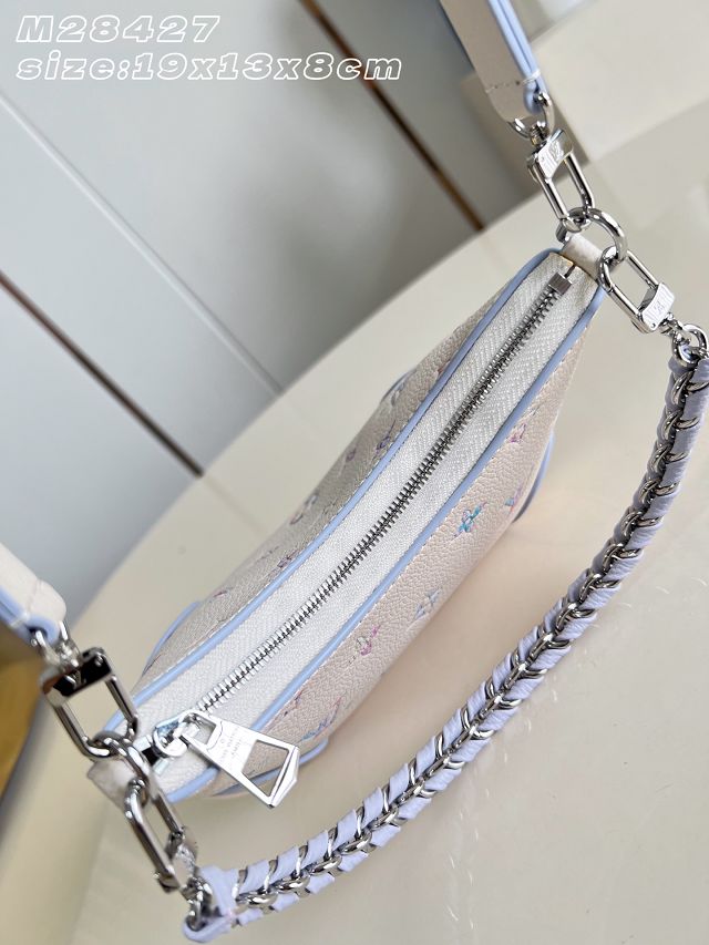 Louis vuitton original calfskin nano boulogne bag M29779 white&purple