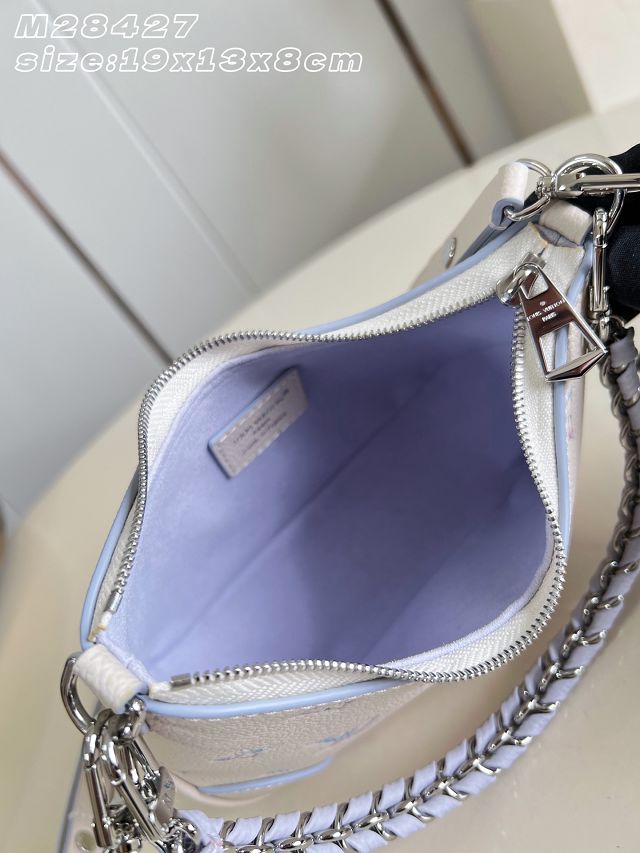 Louis vuitton original calfskin nano boulogne bag M29779 white&purple