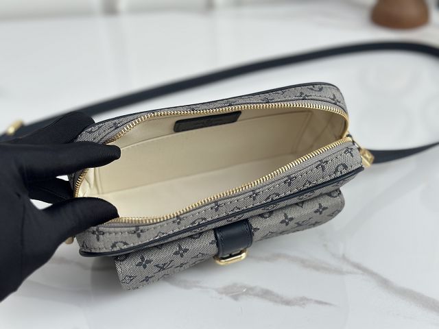 Louis vuitton original monogram denim camera bag M92218 grey