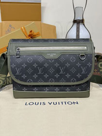 Louis vuitton original monogram eclipse courrier messenger bag M28629 green