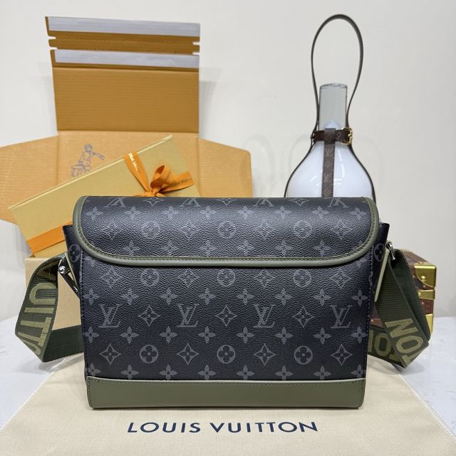 Louis vuitton original monogram eclipse courrier messenger bag M28629 green