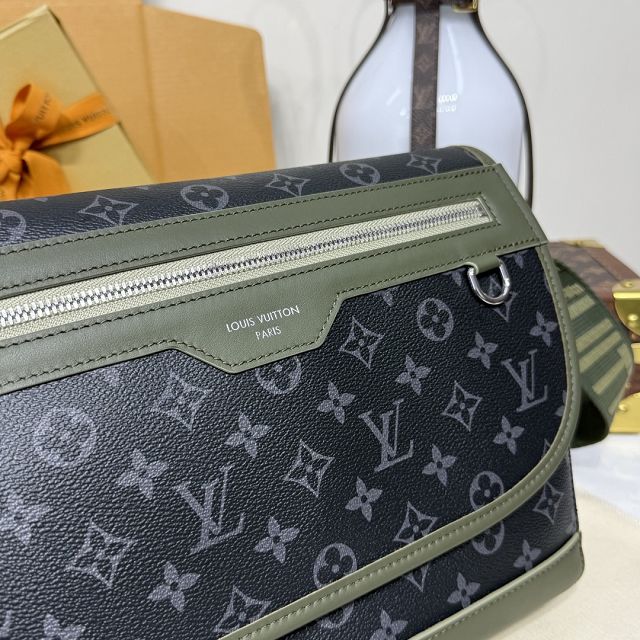 Louis vuitton original monogram eclipse courrier messenger bag M28629 green