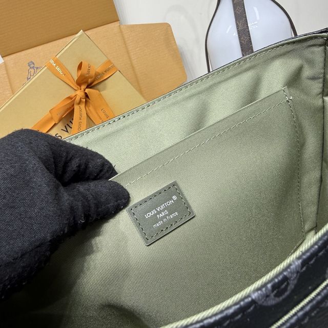 Louis vuitton original monogram eclipse courrier messenger bag M28629 green
