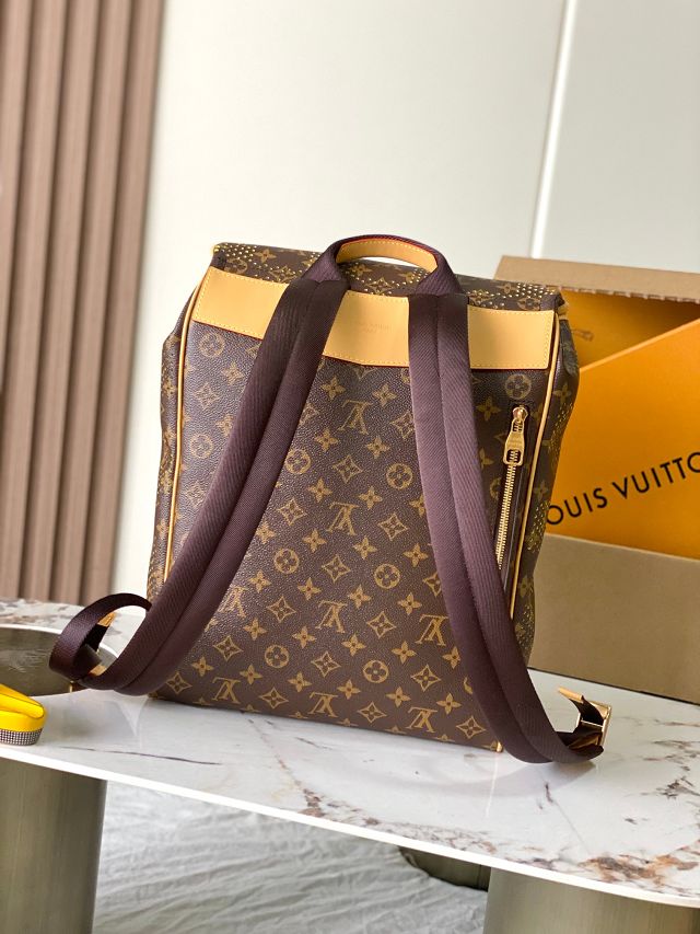 Louis vuitton original monogram grid canvas flaneur backpack M29295 yellow