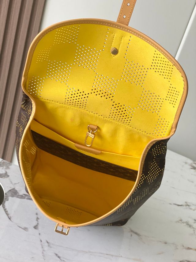 Louis vuitton original monogram grid canvas flaneur backpack M29295 yellow