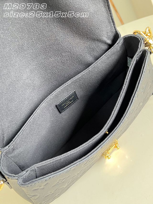 Louis vuitton original calfskin pochette metis soft M25783 black