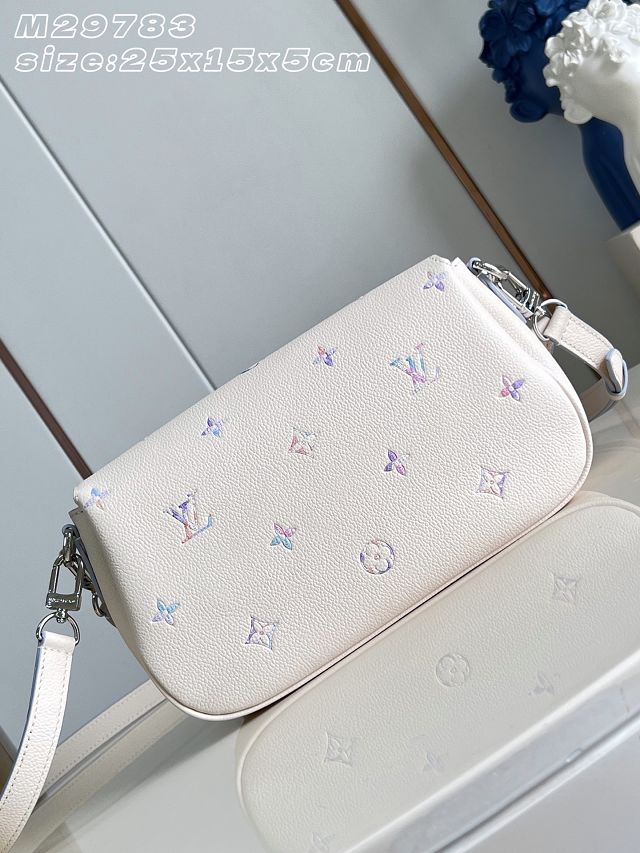 Louis vuitton original calfskin pochette metis soft M2A332 white&purple
