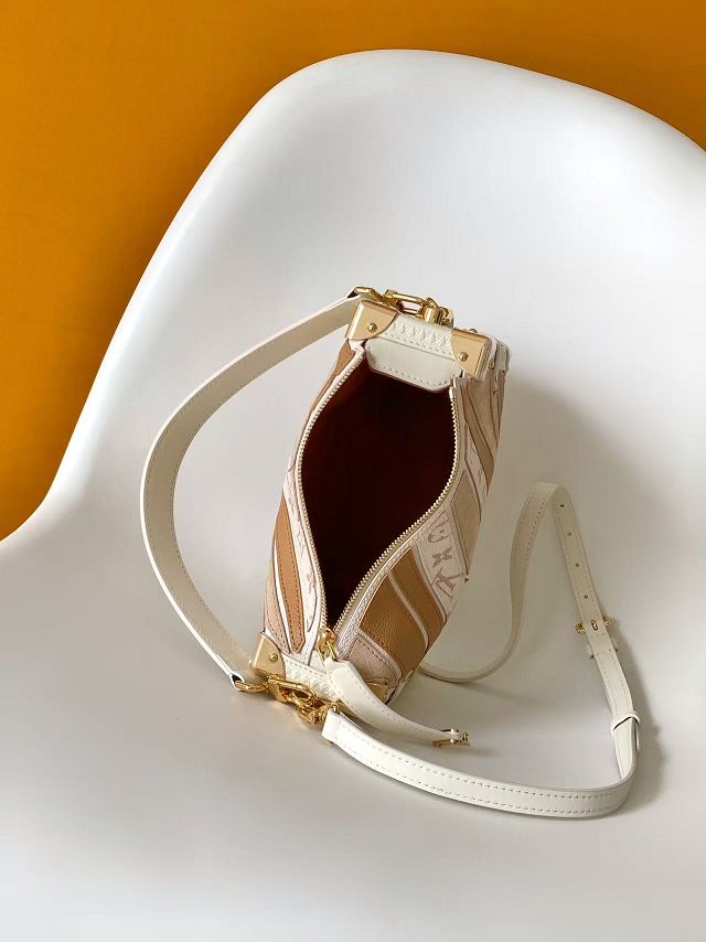 Louis vuitton original coated canvas side trunk MM M29666 white