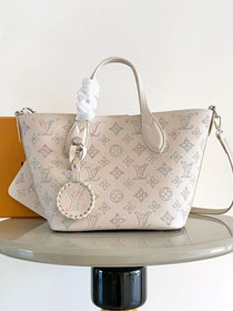 Louis vuitton original mahina calfskin blossom pm tote M29900 white&purple