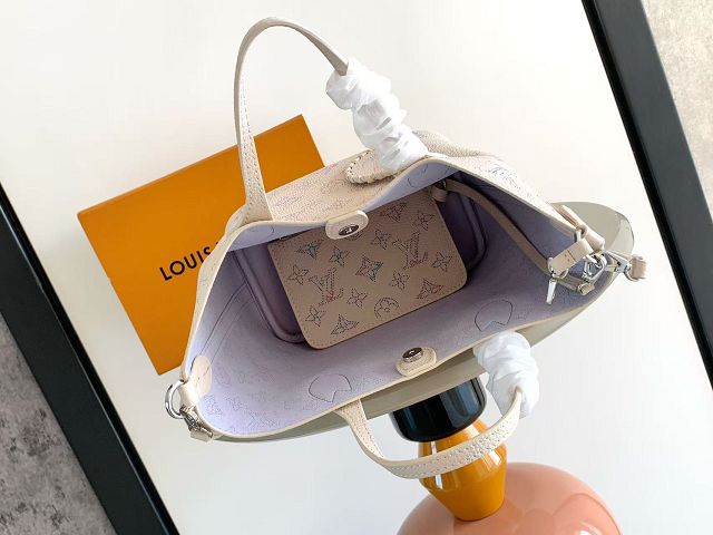 Louis vuitton original mahina calfskin blossom pm tote M29900 white&purple