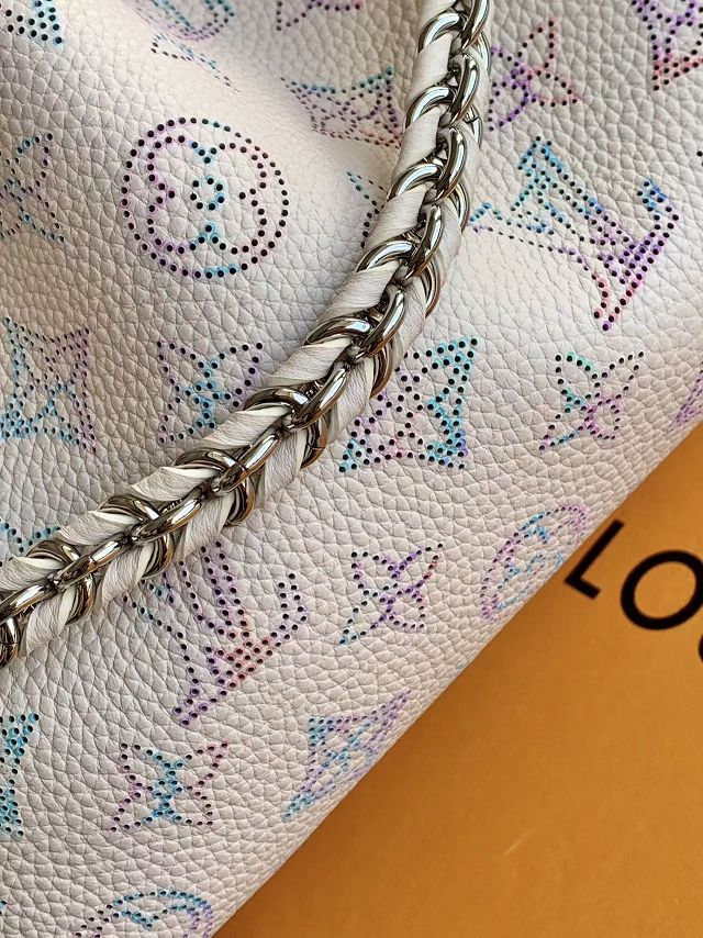 Louis vuitton original mahina leather bella bucket bag M2A168 white&purple