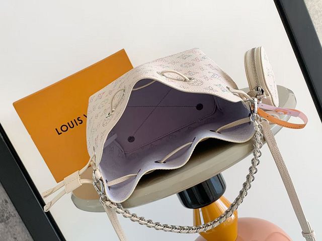 Louis vuitton original mahina leather bella bucket bag M2A168 white&purple