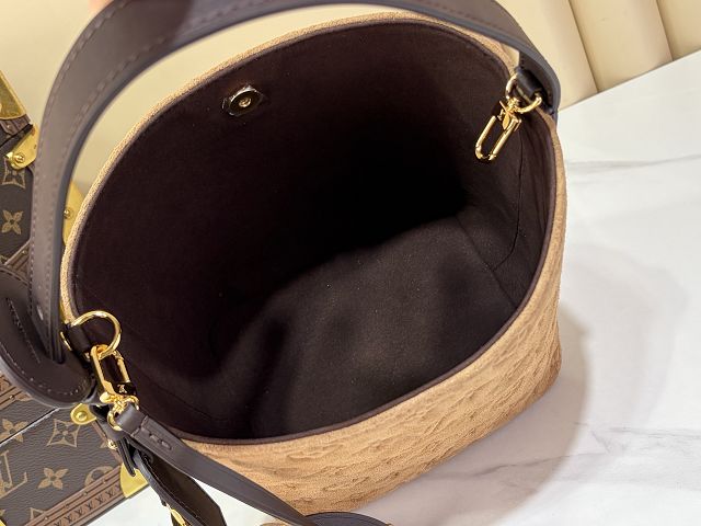 Louis vuitton original suede all in BB handbag M29834 brown