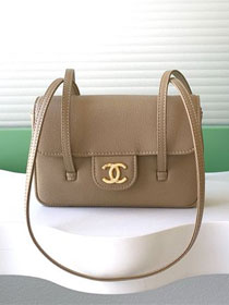 CC grained calfskin clutch AP5068 apricot