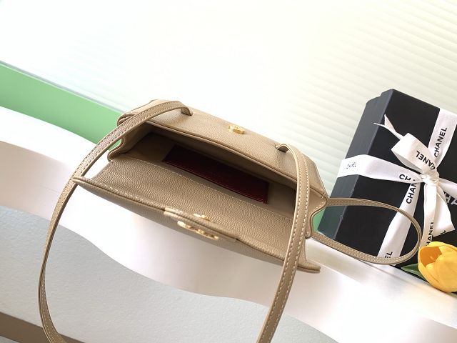 CC grained calfskin clutch AP5068 apricot