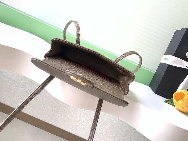 CC grained calfskin clutch AP5068 grey