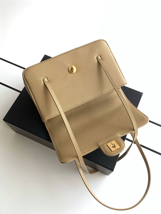 CC grained calfskin small flap bag AS6130 apricot