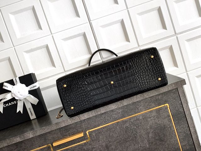 CC original crocodile calfskin medium tote bag AS6239 black