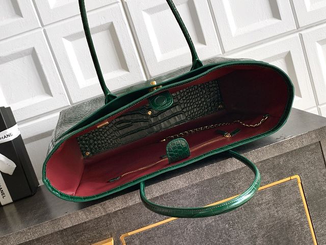 CC original crocodile calfskin medium tote bag AS6239 dark green