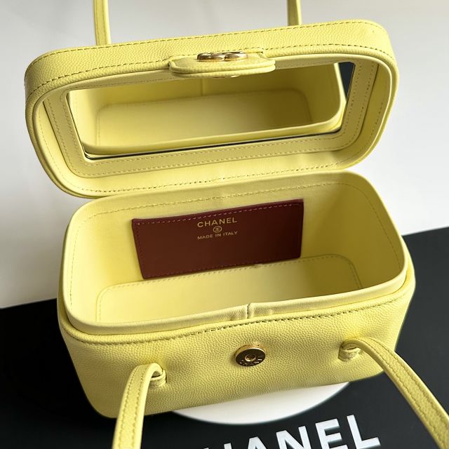 CC grained calfskin small vanity AP5067 yellow 