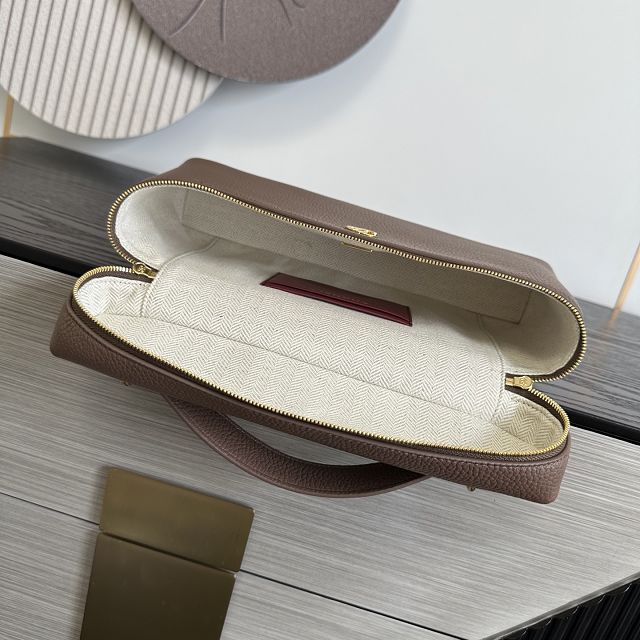 CC grained calfskin top handle flap bag AS6473 grey