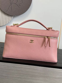CC grained calfskin top handle flap bag AS6473 pink